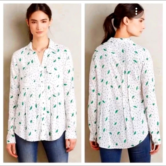 Anthropologie Tops - Anthropologie Maeve Long Sleeve Umbrella Raindrop Top